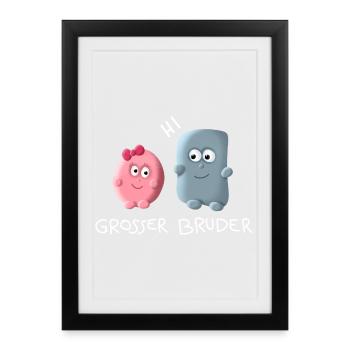 Grosser Bruder - Gerahmtes Poster (27 × 37 cm) - Schwarz - Vorne