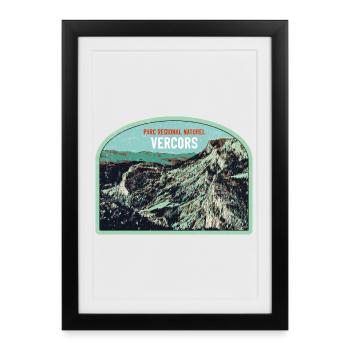 Original illustration Vercors Regional Park - Framed poster (27 × 37 cm) - black - Front
