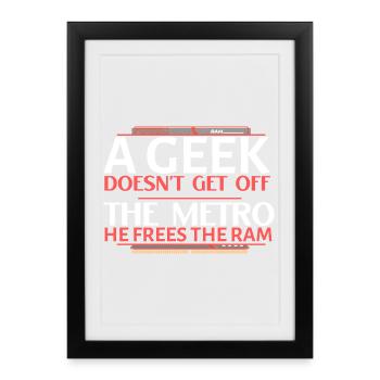 Geek Ram Freeing the Metro - Framed poster (27 × 37 cm) - black - Front