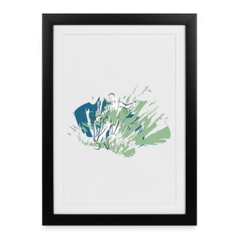 Football Design cool pour de vrais joueurs de football - Affiche encadrée (27 × 37 cm) - noir - Devant