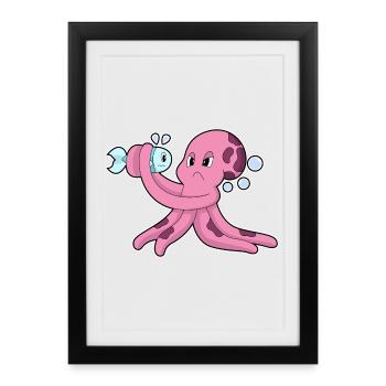 Poisson poulpe - Affiche encadrée (27 × 37 cm) - noir - Devant