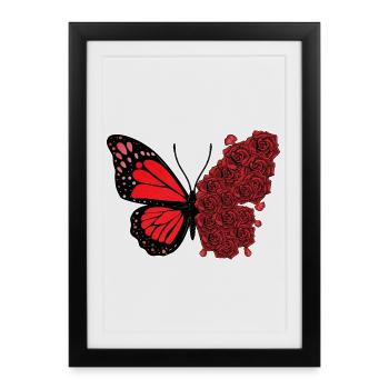 Butterfly Roses - Framed poster (27 × 37 cm) - black - Front