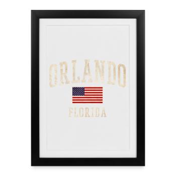 Orlando Florida Vintage Flag Design - Framed poster (27 × 37 cm) - black - Front