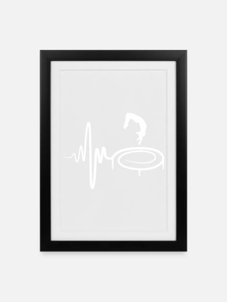 Trampoline Enfant - Affiche encadrée (27 × 37 cm) - noir
