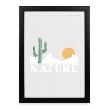 Nature et désert blanc - Affiche encadrée (27 × 37 cm) - noir - Devant