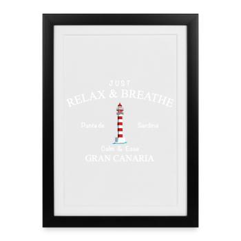 Gran Canaria, Phare de Punta Sardina, Espagne - Affiche encadrée (27 × 37 cm) - noir - Devant