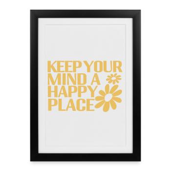 Happy Mind - Gerahmtes Poster (27 × 37 cm) - Schwarz - Vorne