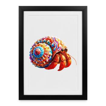 Bernard-l'ermite - Affiche encadrée (27 × 37 cm) - noir - Devant