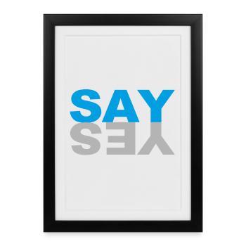 DITES OUI - Affiche encadrée (27 × 37 cm) - noir - Devant
