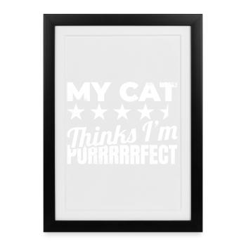 Mon chat me trouve ronronnant - Affiche encadrée (27 × 37 cm) - noir - Devant