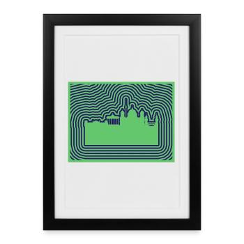 Ligne d’horizon de Berlin - Affiche encadrée (27 × 37 cm) - noir - Devant