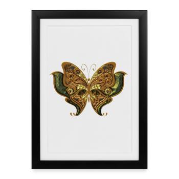 Superbe papillon élégant. - Affiche encadrée (27 × 37 cm) - noir - Devant