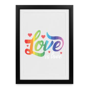 Mois de la fierté LGBT - Love is Love - Affiche encadrée (27 × 37 cm) - noir - Devant