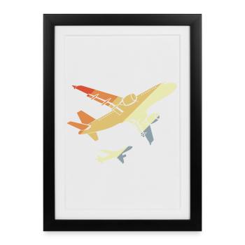 Avions Rétro - Affiche encadrée (27 × 37 cm) - noir - Devant