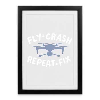 Drohne Pilot Quadrocopter UAV - Gerahmtes Poster (27 × 37 cm) - Schwarz - Vorne