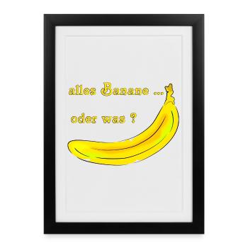 Banane - Affiche encadrée (27 × 37 cm) - noir - Devant