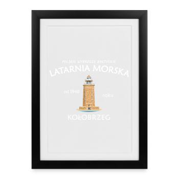 Kołobrzeg Lighthouse, Polish Baltic Sea Coast, Poland - Framed poster (27 × 37 cm) - black - Front