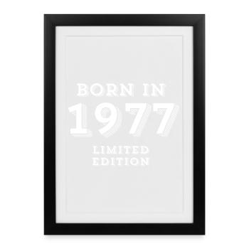 born in 1977, year of birth, 1977 - Framed poster (27 × 37 cm) - black - Front