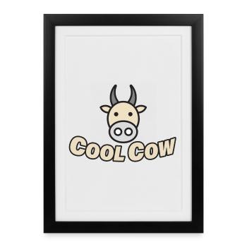 VACHE COOL - Affiche encadrée (27 × 37 cm) - noir - Devant