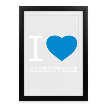J’ADORE ALBERTVILLE - Affiche encadrée (27 × 37 cm) - noir - Devant
