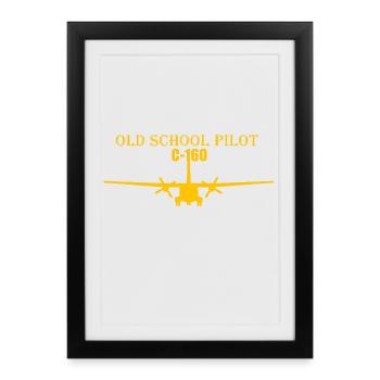 Pilote à l’ancienne C-160 - Affiche encadrée (27 × 37 cm) - noir - Devant