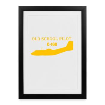 Old school pilot C-160 - Framed poster (27 × 37 cm) - black - Front