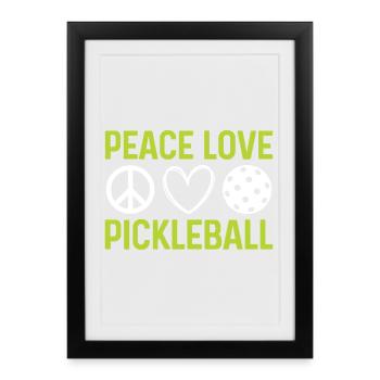 Peace Love Pickleball - Affiche encadrée (27 × 37 cm) - noir - Devant