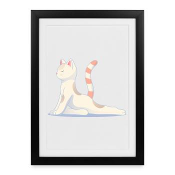 Cat in meditative yoga pose - Framed poster (27 × 37 cm) - black - Front