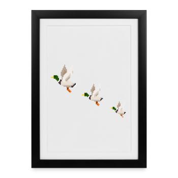 Flying Ducks - Framed poster (27 × 37 cm) - black - Front
