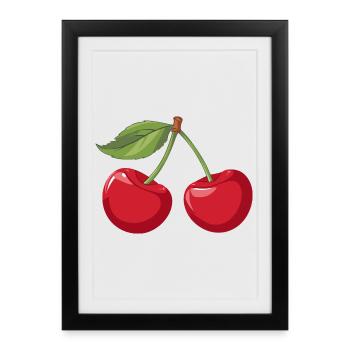Vibrant Cherry Illustration - Framed poster (27 × 37 cm) - black - Front