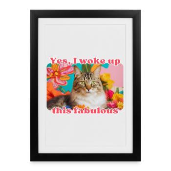 Fabulous Cat - Framed poster (27 × 37 cm) - black - Front