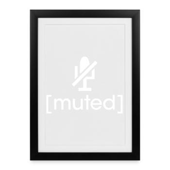 muted gamer - streamer gaming icon - Framed poster (27 × 37 cm) - black - Front