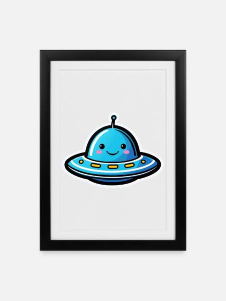 UFO - Framed poster (27 × 37 cm) - black