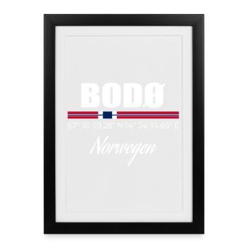 BODØ - Gerahmtes Poster (27 × 37 cm) - Schwarz - Vorne