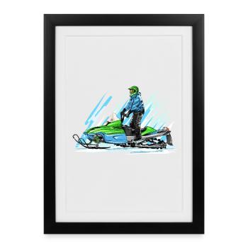 Snowmobile - Framed poster (27 × 37 cm) - black - Front