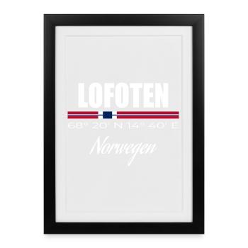 Lofoten - Gerahmtes Poster (27 × 37 cm) - Schwarz - Vorne