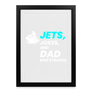 Blagues sur les Jets et coups de papa - Affiche encadrée (27 × 37 cm) - noir - Devant
