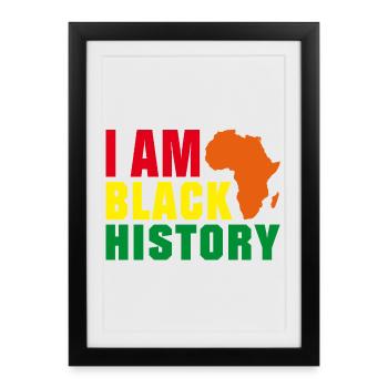 Je suis l'histoire des Noirs - Affiche encadrée (27 × 37 cm) - noir - Devant