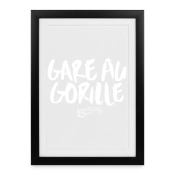 Guitar Beware of the Gorilla Song Music - Framed poster (27 × 37 cm) - black - Front