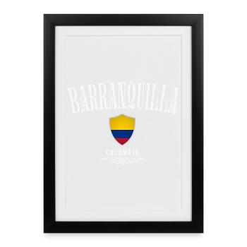 Barranquilla Colombia, minimalist elegant design - Framed poster (27 × 37 cm) - black - Front