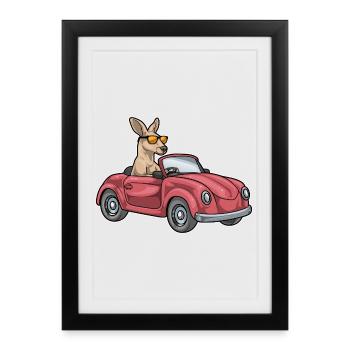 Kangaroo Car - Framed poster (27 × 37 cm) - black - Front