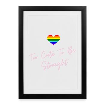 Rainbow Heart Pride LGBTQ Design - Affiche encadrée (27 × 37 cm) - noir - Devant