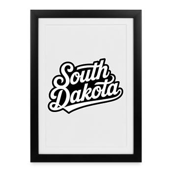 South Dakota - Souvenir USA State Design - Framed poster (27 × 37 cm) - black - Front