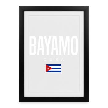 Bayamo Cuba Cubains - Affiche encadrée (27 × 37 cm) - noir - Devant