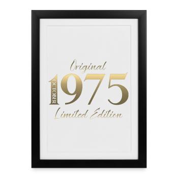 50ème Anniversaire Original Octobre Millésime 1975 - Affiche encadrée (27 × 37 cm) - noir - Devant