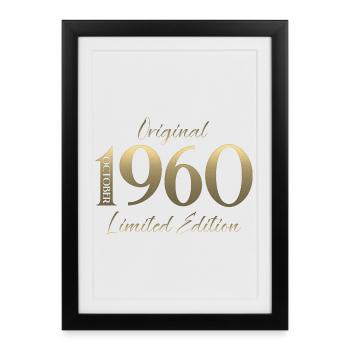 65ème Anniversaire Original Octobre Millésime 1960 - Affiche encadrée (27 × 37 cm) - noir - Devant