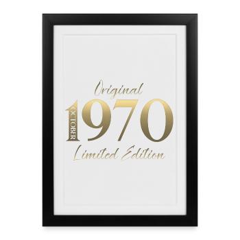 55. Geburtstag Original Oktober Jahrgang 1970 - Gerahmtes Poster (27 × 37 cm) - Schwarz - Vorne