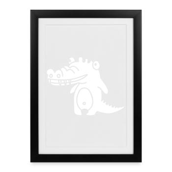 Crocko Crocodile – Jungle, reptile et aventure - Affiche encadrée (27 × 37 cm) - noir - Devant