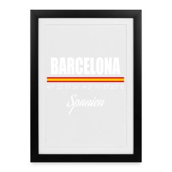 Barcelona - Gerahmtes Poster (27 × 37 cm) - Schwarz - Vorne