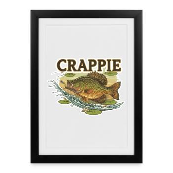 Motif de poisson marigane : image de pêcheur coloré - Affiche encadrée (27 × 37 cm) - noir - Devant